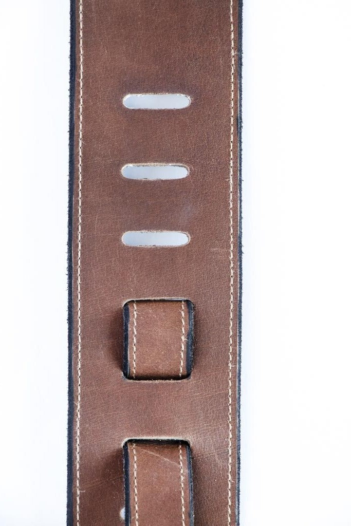 Brown & Black Reversible Guitar Strap - Moody's Leather Co. 