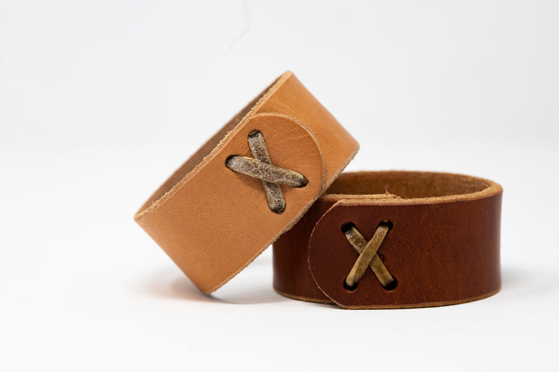 Wide Rawhide Stitched Cuff - Moody's Leather Co. 