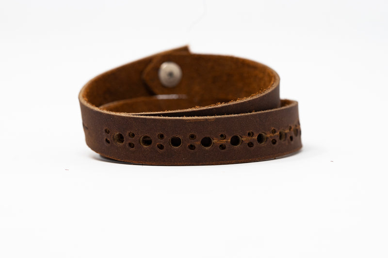 Double Wrap Leather Cuff - Moody's Leather Co. 